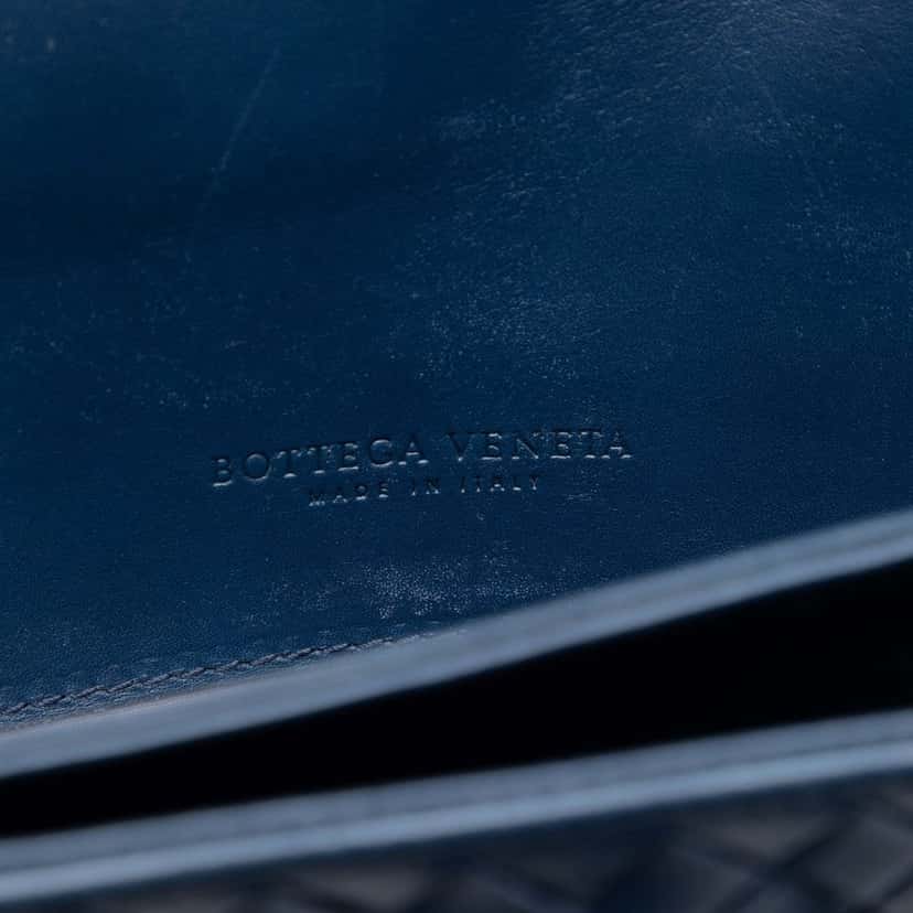 Bottega Veneta Nappa Intrecciato Briefcase Blue Leather Very good condition - Box View