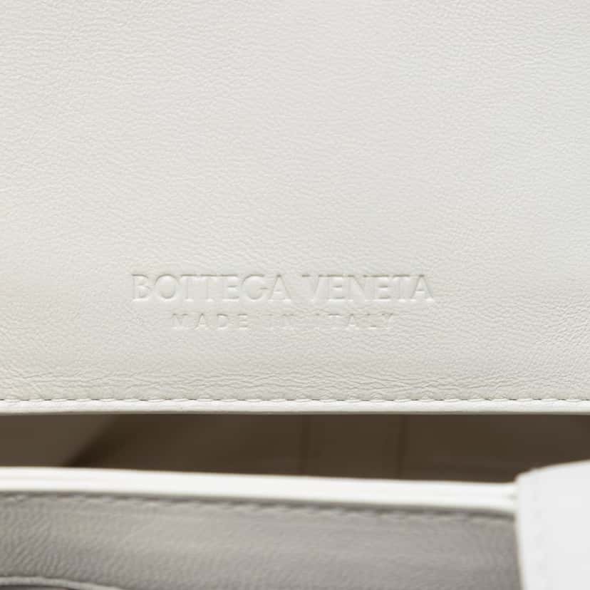 Bottega Veneta Small Nappa Intrecciato Flip Flap Tote White Leather Very good condition - Box View