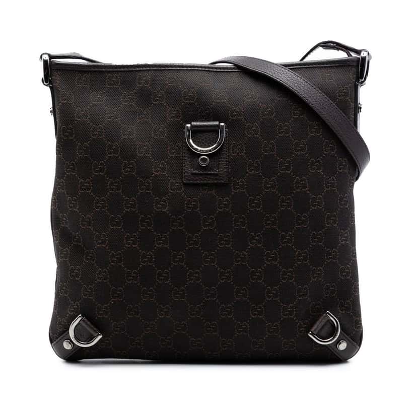 Gucci GG Denim Abbey D Ring Crossbody Brown Very good condition - Front View