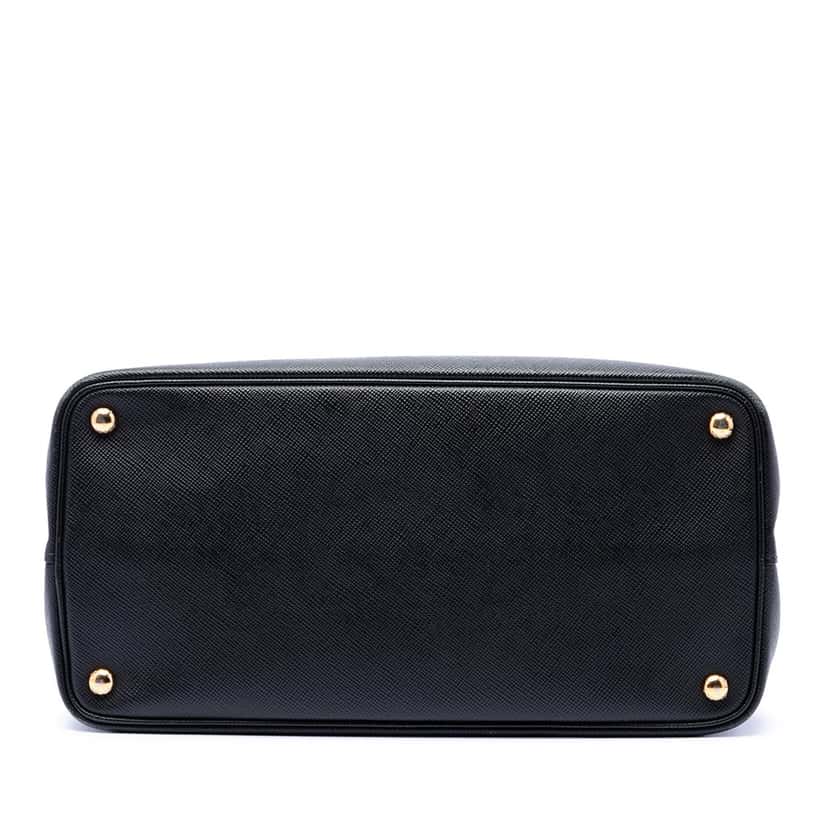 Prada Medium Saffiano Cuir Double Satchel Black Leather Very good condition - Inside View