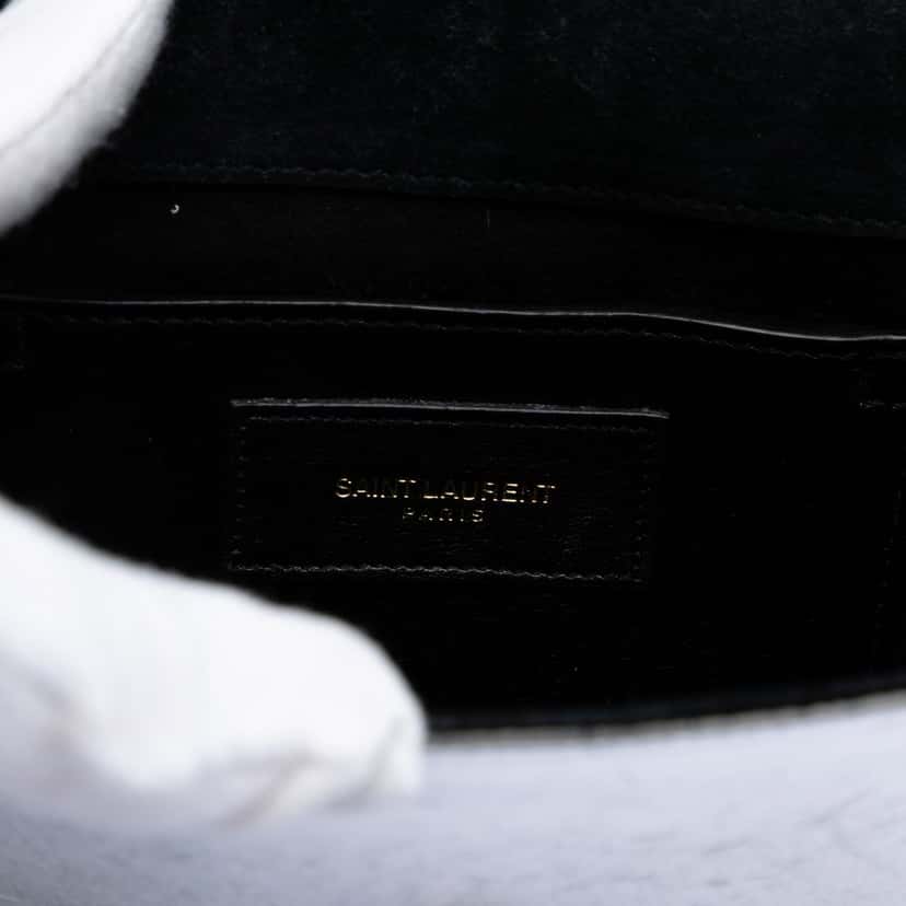 Saint Laurent Small Metallic Calfskin Monogram Kate Tassel Crossbody Silver Leather Very good condition - Box View