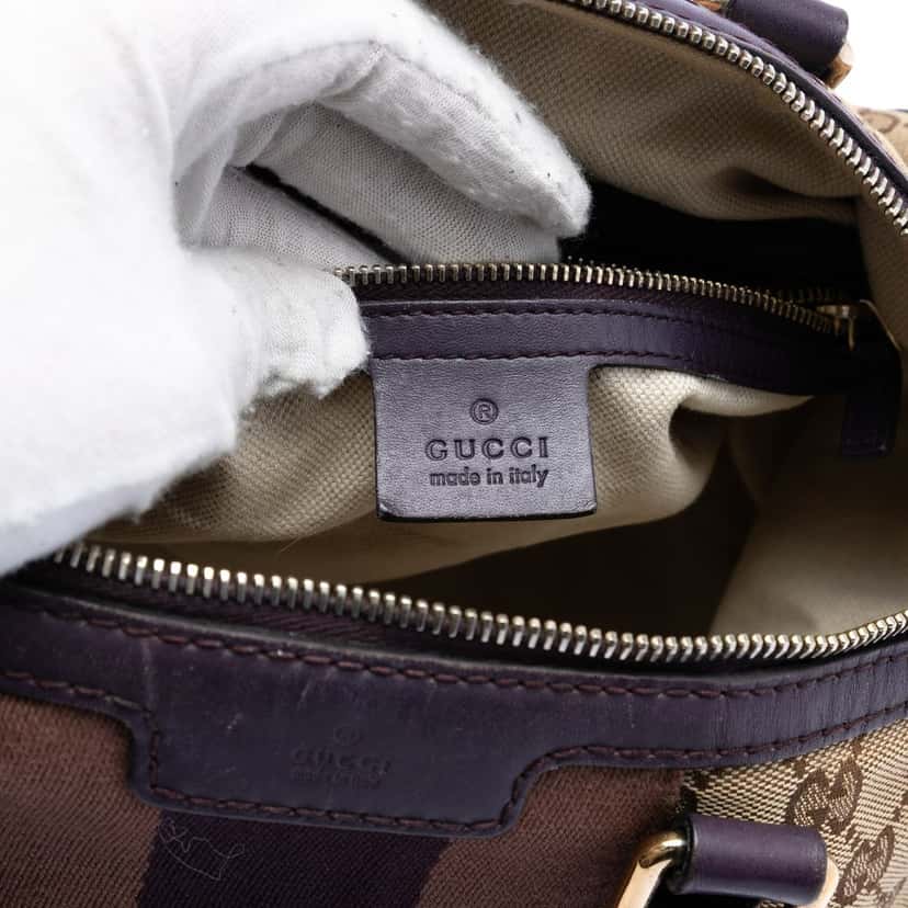 Gucci Medium GG Canvas Web Joy Boston Bag Beige Very good condition - Box View