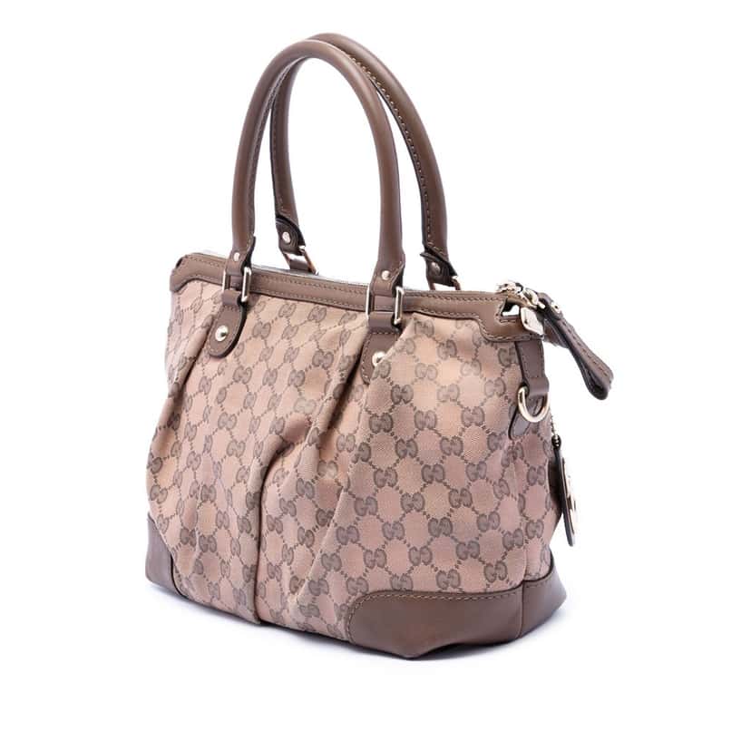 Gucci GG Canvas Sukey Satchel Beige Very good condition - Back View