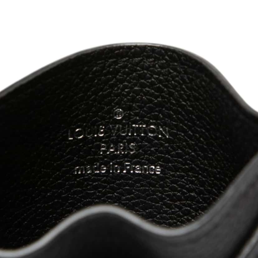 Louis Vuitton Calfskin Lockme Card Holder Black Leather Very good condition - Box View