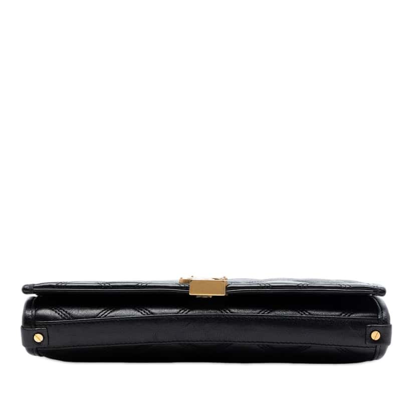 Saint Laurent Quilted Diamond Lambskin Becky Wallet on Chain Black Leather Very good condition - Inside View