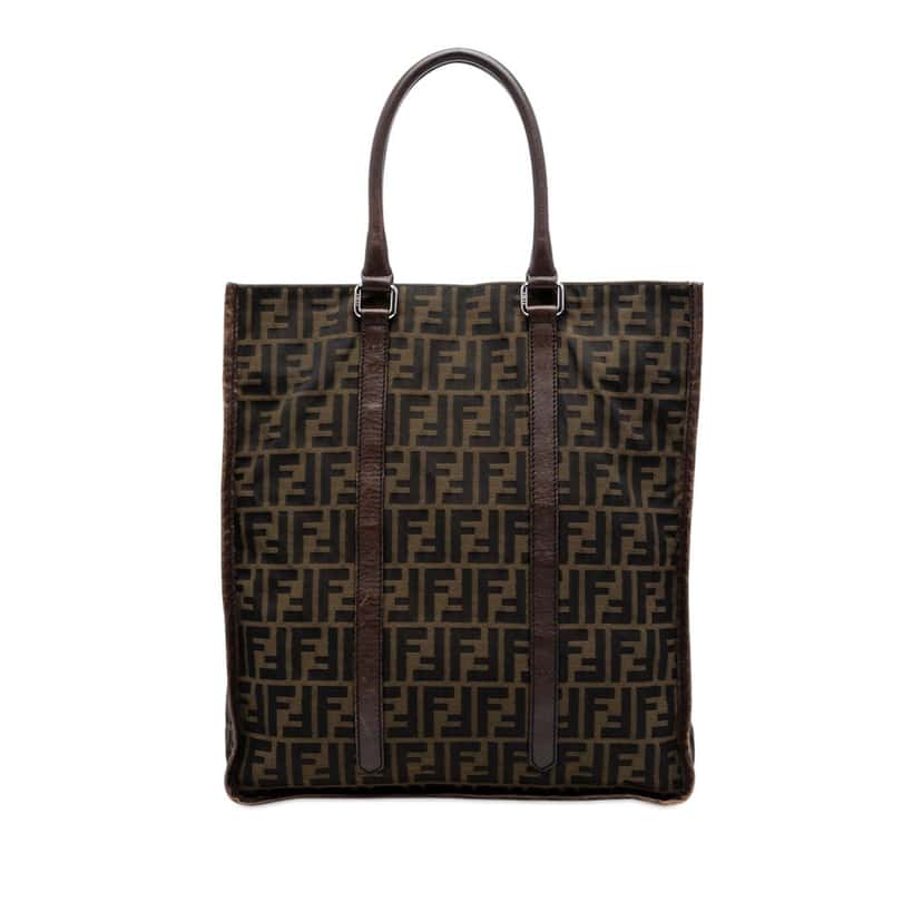 Fendi Zucca Canvas Vertical Tote Brown Very good condition - Front View