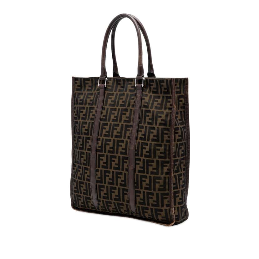 Fendi Zucca Canvas Vertical Tote Brown Very good condition - Back View