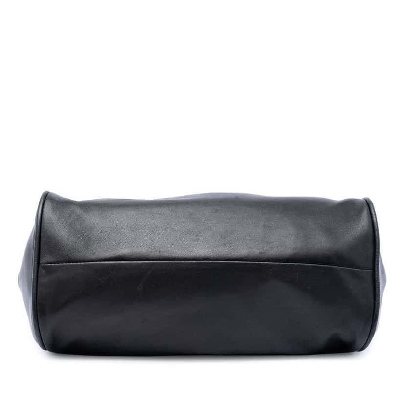 Chanel Lambskin Camellia Top Handle Frame Bag Black Leather Very good condition - Inside View