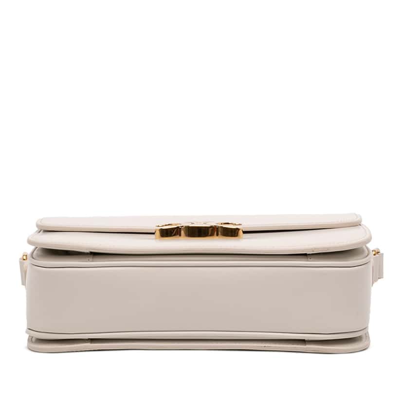 Celine Classique Shiny Calfskin Triomphe Crossbody White Leather Very good condition - Inside View