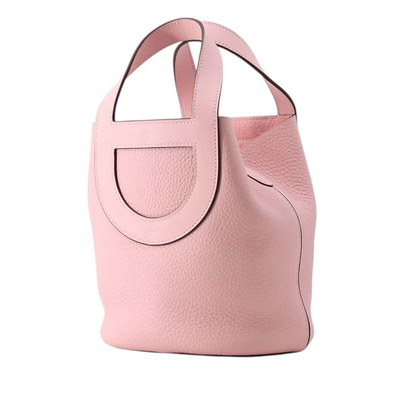 Hermès Clemence and Swift In The Loop 18 Pink Leather Very good condition - Back View