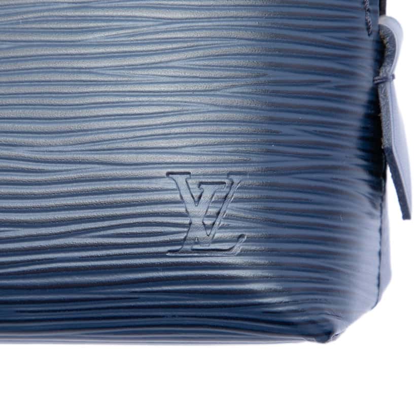 Louis Vuitton Epi Cosmetic Pouch PM Blue Leather Very good condition - Box View