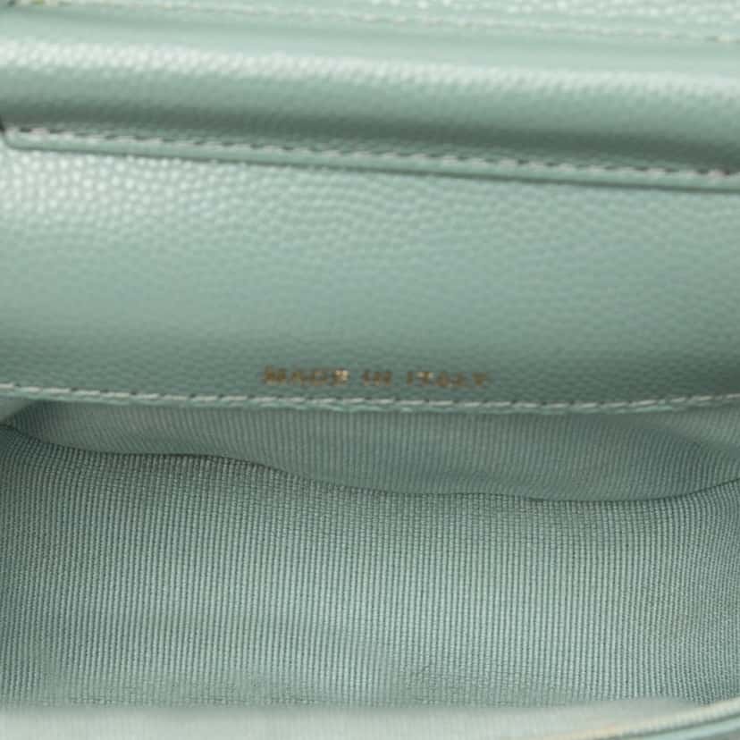 Chanel Micro Mini Classic Caviar Single Flap Green Leather Never worn, with tag - Model View