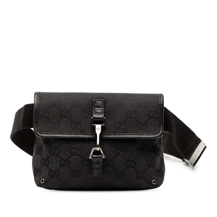 Gucci GG Canvas Jackie Belt Bag Black Very good condition - Front View