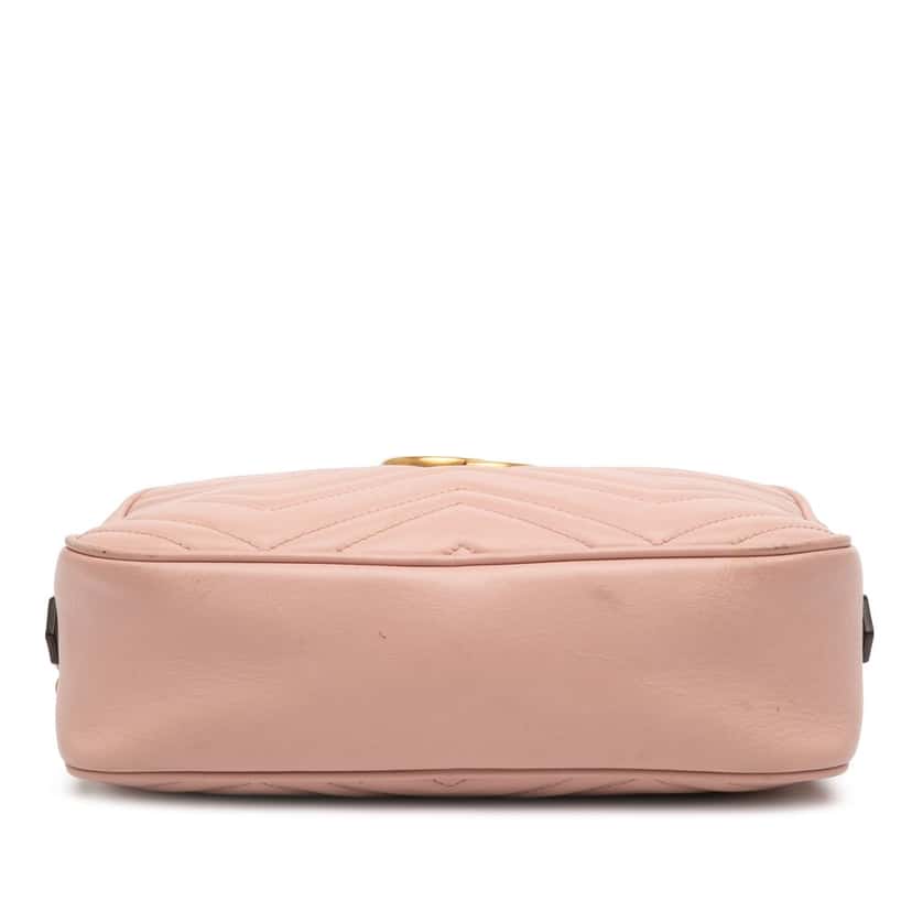 Gucci Small GG Marmont Matelasse Leather Crossbody Pink Leather Very good condition - Inside View