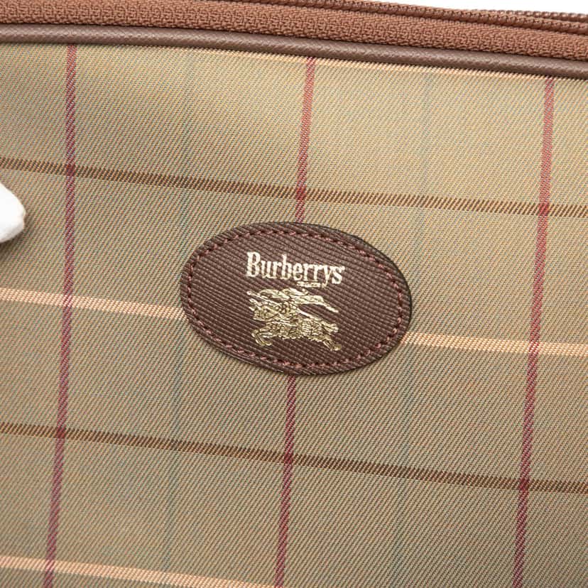 Burberry Vintage Check Canvas Clutch Brown Very good condition - Box View