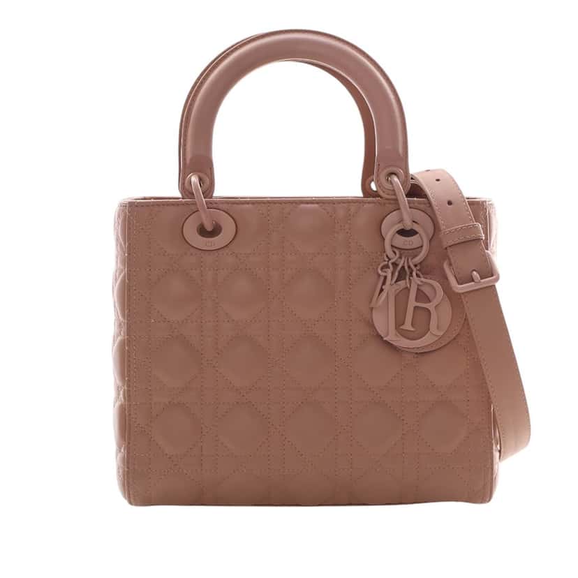 Dior Medium Ultra Matte Calfskin Cannage Lady Dior Brown Leather Very good condition - Front View