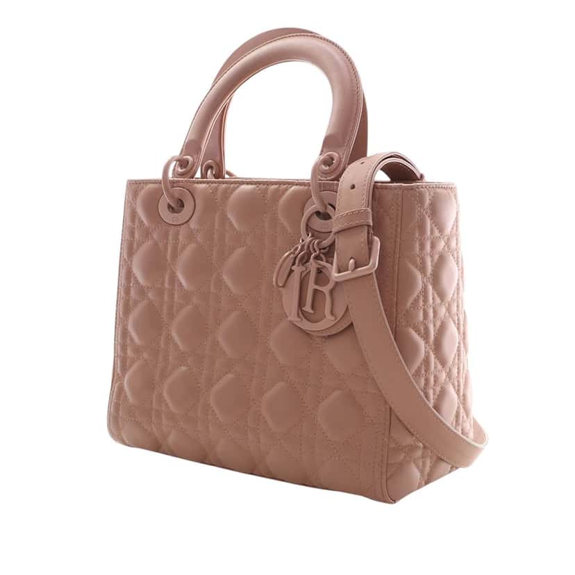 Dior Medium Ultra Matte Calfskin Cannage Lady Dior Brown Leather Very good condition - Inside View