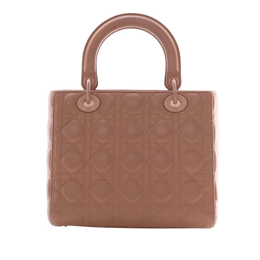 Dior Medium Ultra Matte Calfskin Cannage Lady Dior Brown Leather Very good condition - Model View