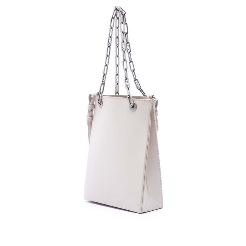 Fendi Small Leather Shopping Tote White Leather Very good condition - Back View