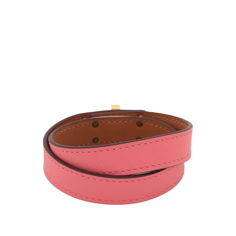 Hermès Swift Kelly Double Tour Bracelet Pink Leather Very good condition - Back View