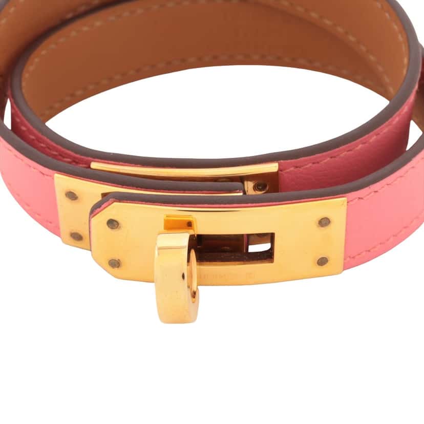 Hermès Swift Kelly Double Tour Bracelet Pink Leather Very good condition - Inside View