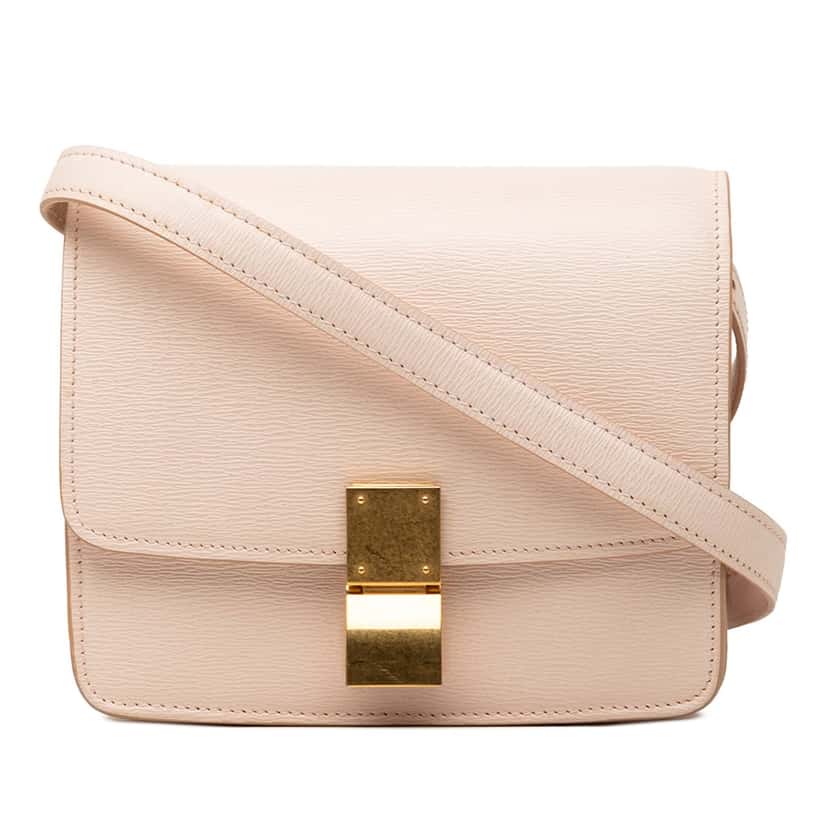 Celine Small Calfskin Classic Box Brown Leather Very good condition - Front View