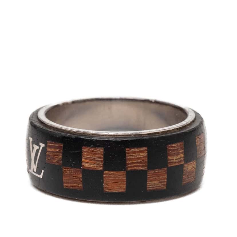 Louis Vuitton Damier Wood and Brass Ring Brown Very good condition - Back View