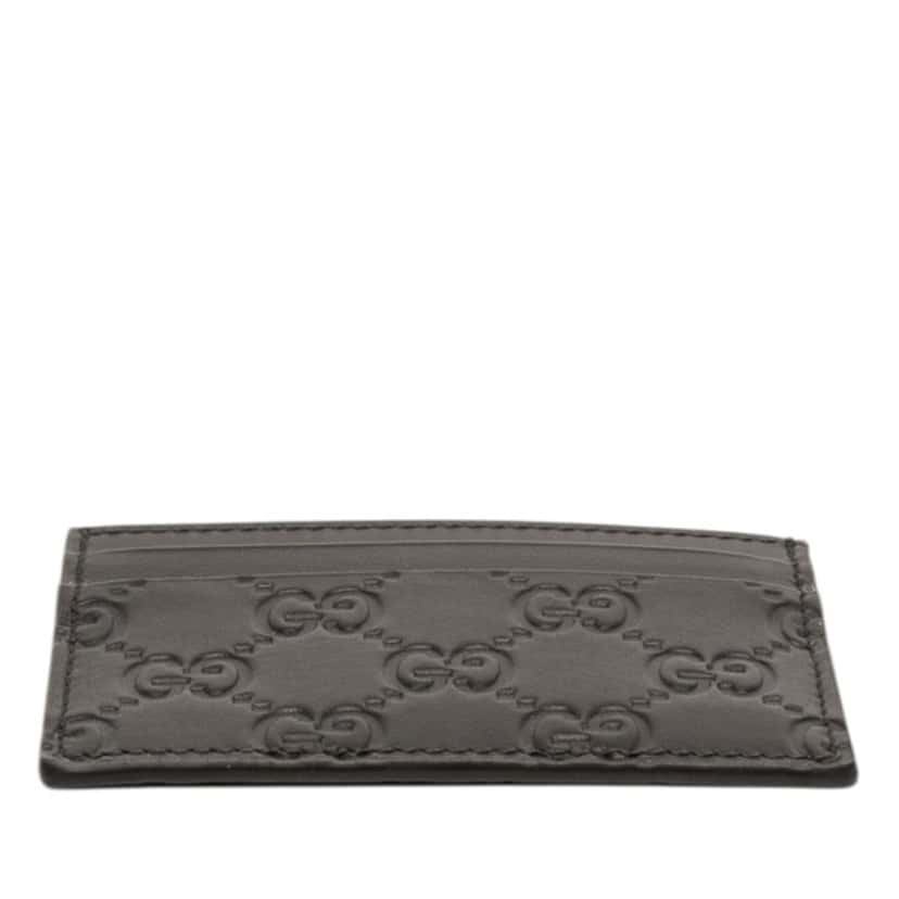 Gucci Guccissima Card Holder Black Leather Never worn - Inside View