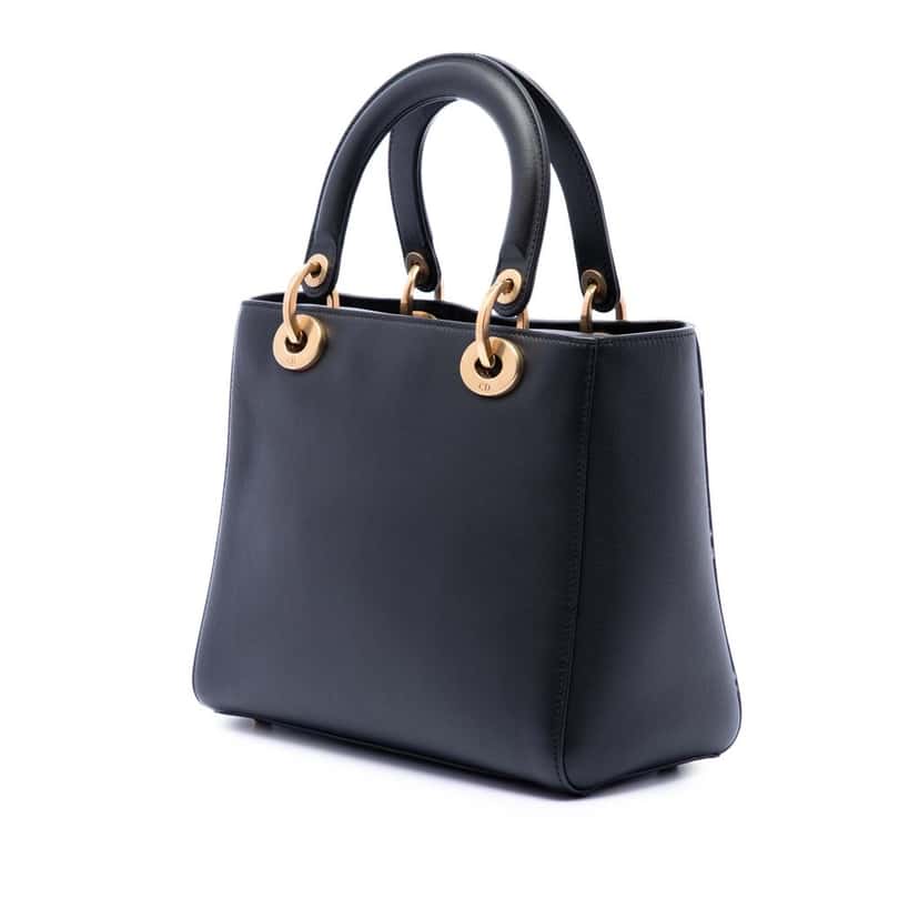 Dior Medium Calfskin Wheel of Fortune Tarot Lady Dior Black Leather Very good condition - Back View