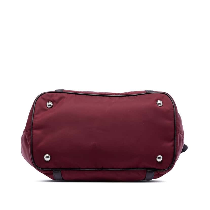 Prada Vitello Daino Trimmed Tessuto Satchel Red Very good condition - Inside View