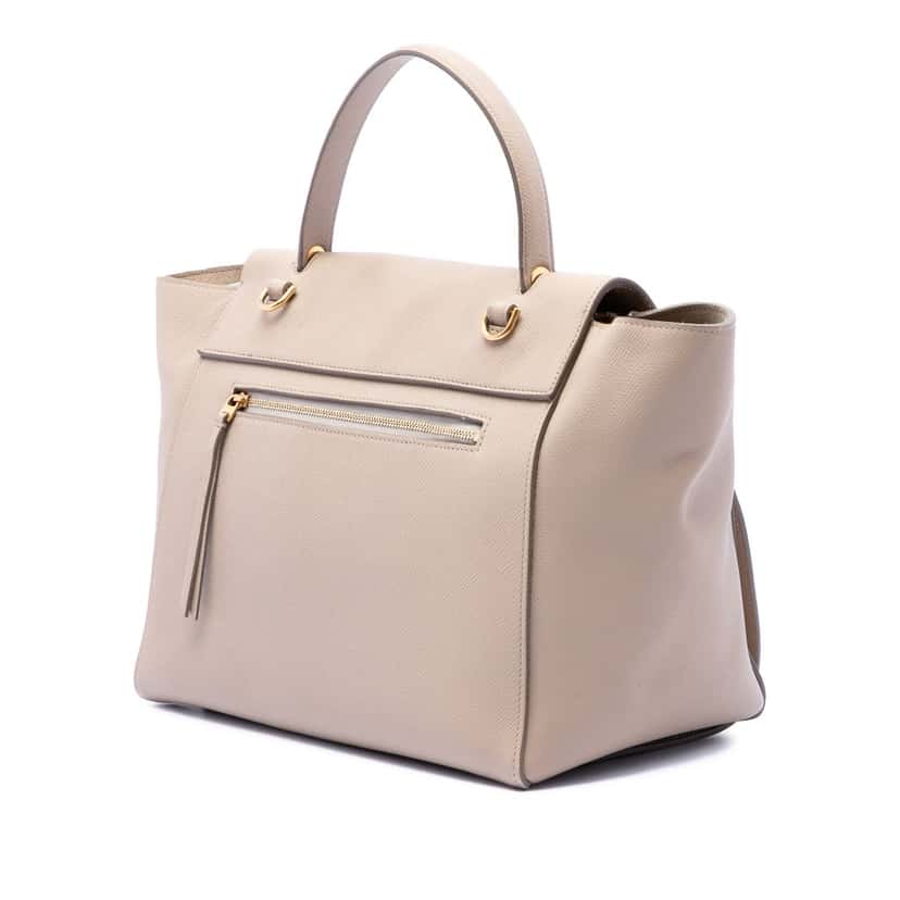 Celine Mini Grained Calfskin Belt Bag Beige Leather Very good condition - Back View