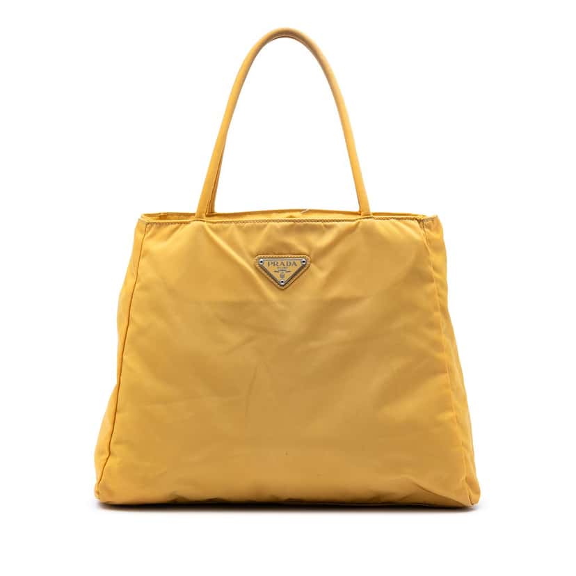 Prada Tessuto City Tote Yellow Very good condition - Front View