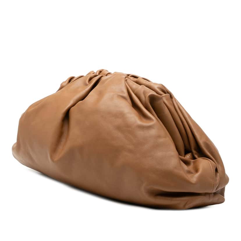 Bottega Veneta Lambskin The Pouch Brown Leather Very good condition - Back View
