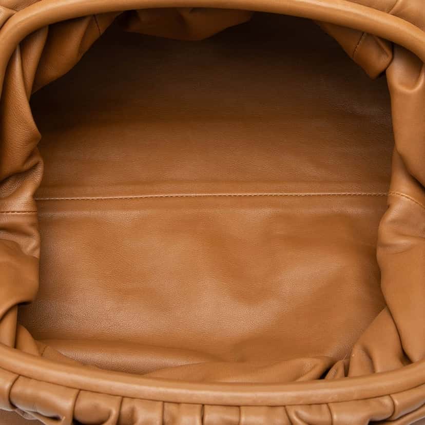 Bottega Veneta Lambskin The Pouch Brown Leather Very good condition - Model View