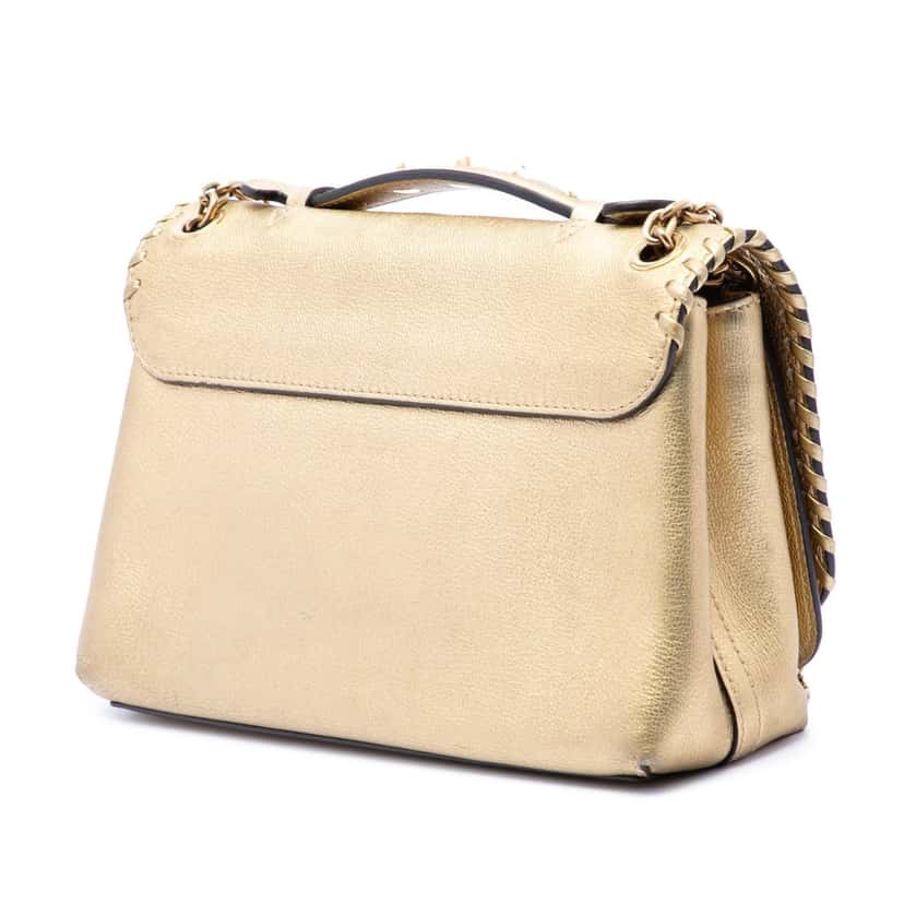 Louis Vuitton Metallic Cuir Plume Ecume Very Chain Bag Gold Leather Very good condition - Back View