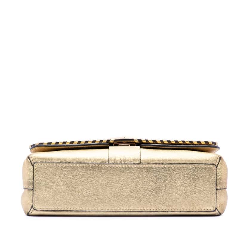 Louis Vuitton Metallic Cuir Plume Ecume Very Chain Bag Gold Leather Very good condition - Inside View