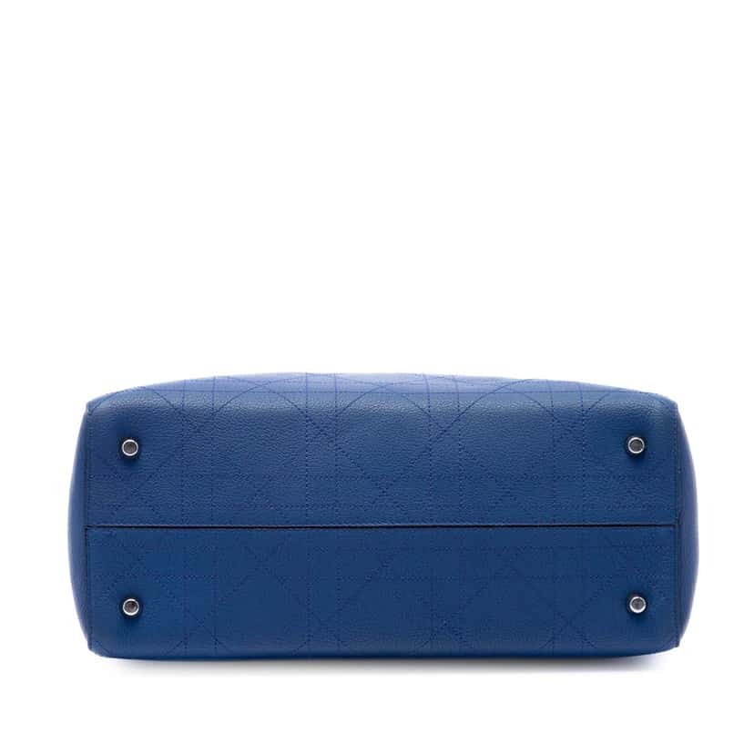 Dior Medium Calfskin Cannage Ultradior Tote Blue Leather Very good condition - Inside View