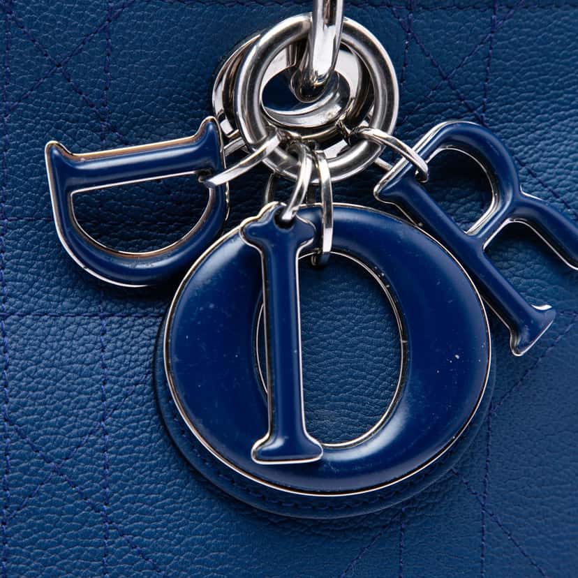 Dior Medium Calfskin Cannage Ultradior Tote Blue Leather Very good condition - Box View