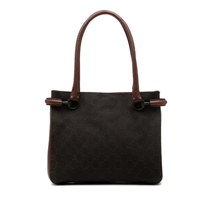 Gucci GG Denim Shoulder Bag Brown Very good condition - Front View