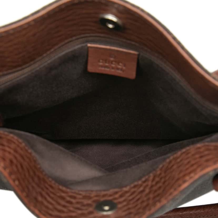 Gucci GG Denim Shoulder Bag Brown Very good condition - Model View