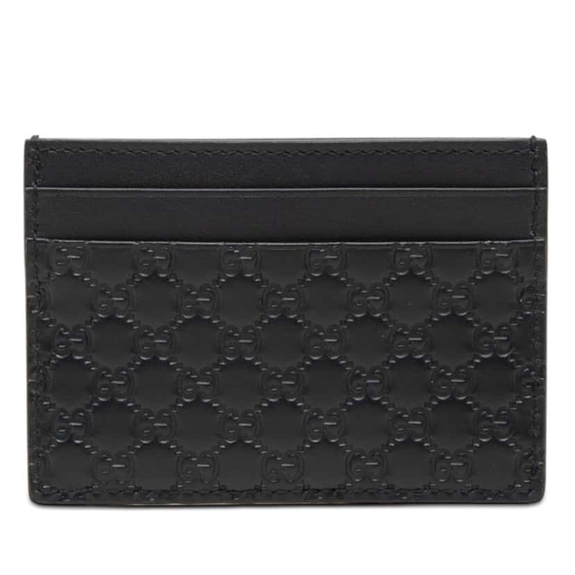 Gucci Microguccissima Card Holder Black Leather Very good condition - Front View