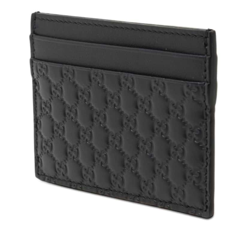 Gucci Microguccissima Card Holder Black Leather Very good condition - Back View