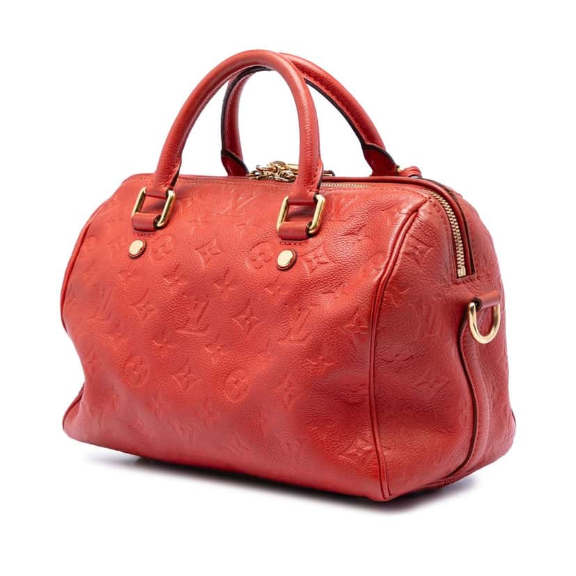 Louis Vuitton Monogram Empreinte Speedy Bandouliere 25 Red Leather Good condition - Back View