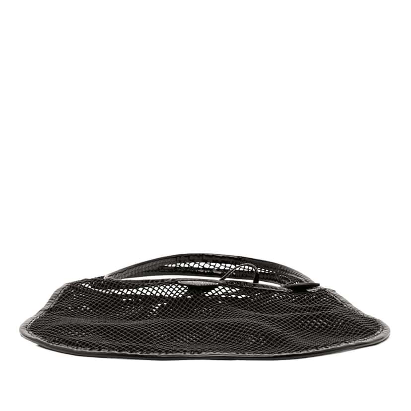 ALAÏA Patent Trimmed Mesh Fishnet Hobo Black Very good condition - Inside View