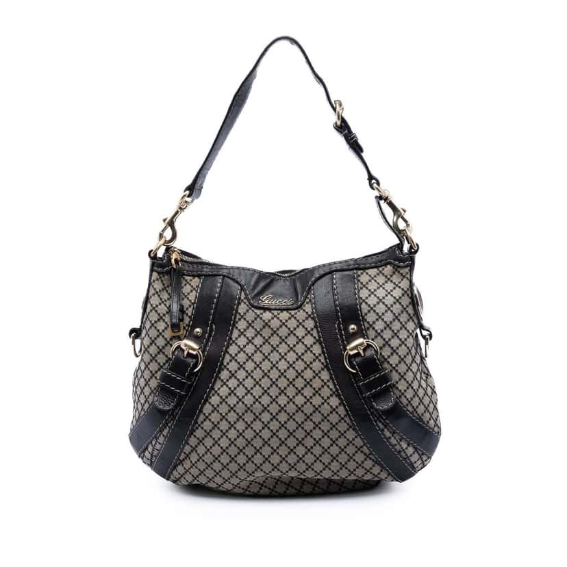 Gucci Diamante Canvas Crest Boule Hobo Beige Very good condition - Front View