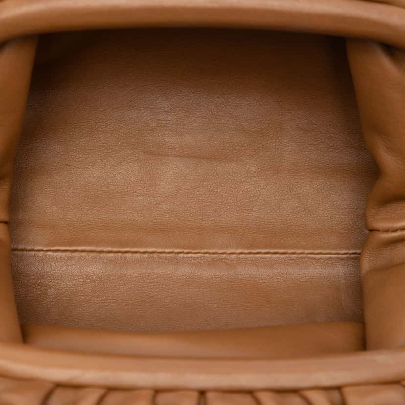 Bottega Veneta Lambskin The Pouch Brown Leather Very good condition - Model View
