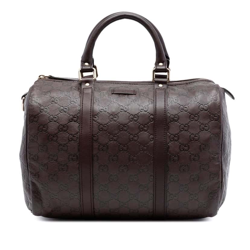 Gucci Medium Guccissima Joy Boston Bag Brown Leather Very good condition - Front View