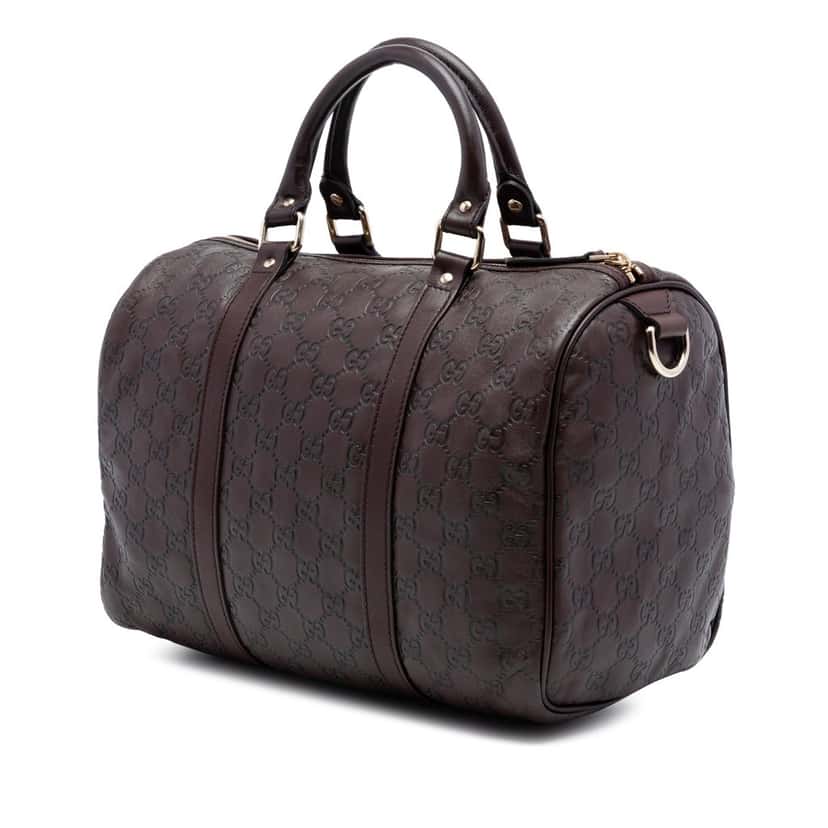 Gucci Medium Guccissima Joy Boston Bag Brown Leather Very good condition - Back View