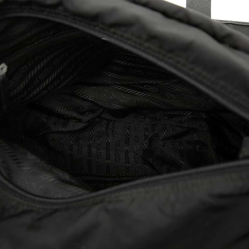 Prada Tessuto Double Buckle Messenger Bag Black Very good condition - Model View