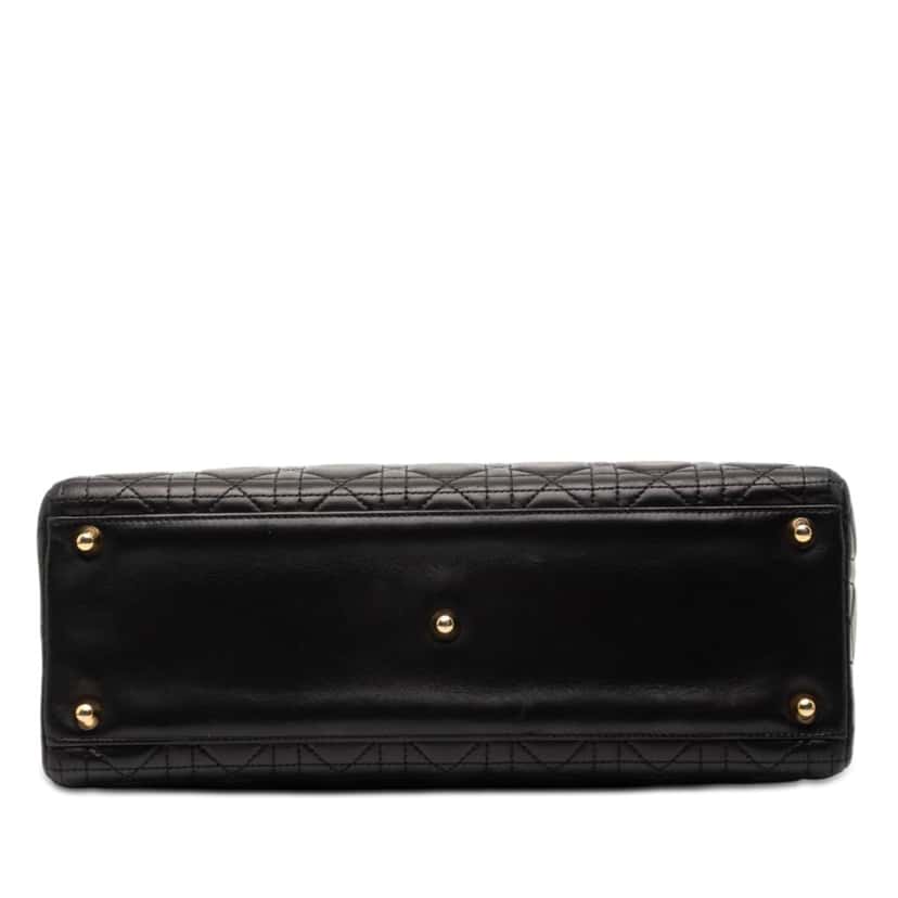 Dior Large Lambskin Cannage Lady Dior Black Leather Very good condition - Inside View